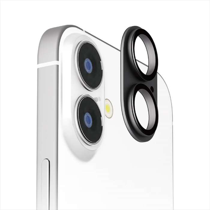 iPhone 16 iPhone 16Plus 2眼カメラ用 カメラフルプロテクター アルミ ブラック カメラレンズ保護 PGA PG-24ACLG17BK