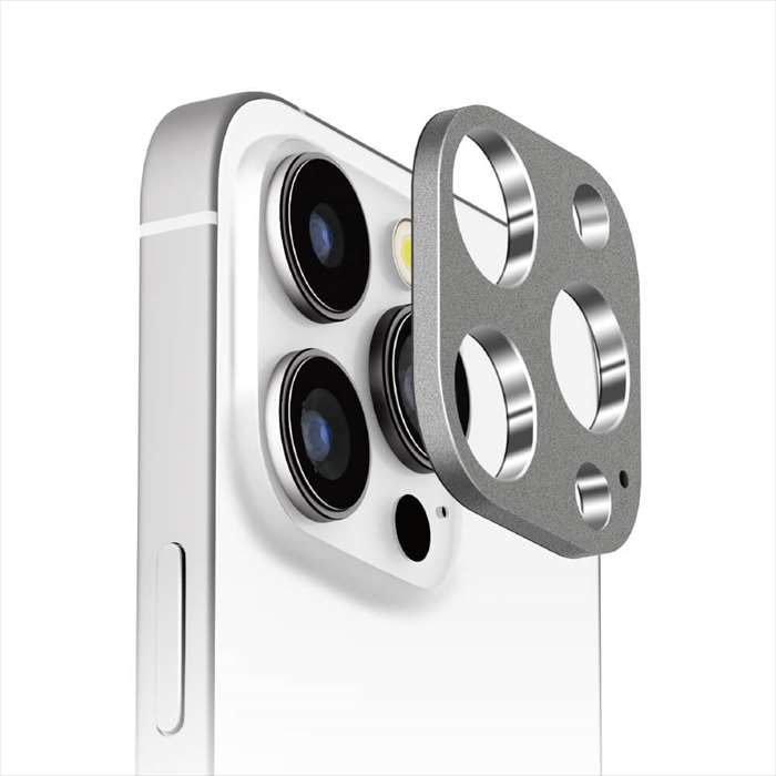 iPhone 16 Pro 16 Pro Max 3眼カメラ用カメラレンズフレーム アルミ シルバー カメラレンズ保護 レンズ保護 レンズフレーム PGA PG-24BLGD05SV