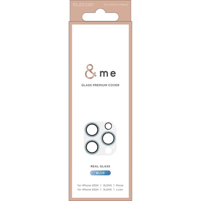 【代引不可】iPhone 16 Pro 16 Pro Max 3眼 &me カメラ レンズカバー ガラス グリッター ブルー カメラレンズ保護 保護フィルム エ...