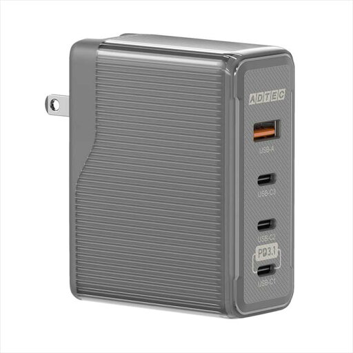 【代引不可】Power Delivery対応 GaN AC充電器 ブラック 最大150W Type-A x1 Type-C x3 充電器 PD対応 コンセント充電 ADTEC APD-V150AC3-BK 【代引不可】Power Delivery対応 GaN AC充電器 ブラック 最大150W Type-A x1 Type-C x3 充電器 PD対応 コンセント充電 ADTEC APD-V150AC3-BK