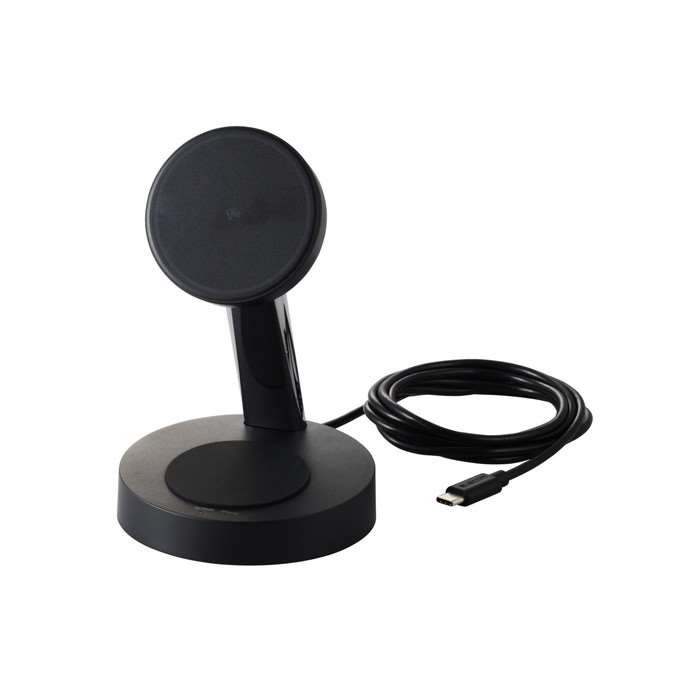 【代引不可】マグネットQi2規格対応 ワイヤレス充電器 15W+5W スタンドタイプ 1.5m ブラック エレコム W-MS11BK