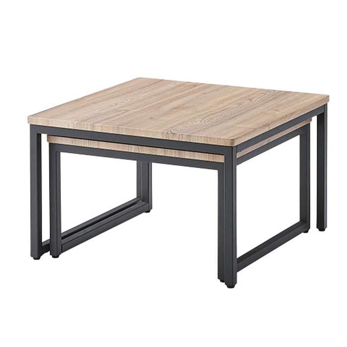 【北海道・沖縄・離島配送不可】【代引不可】ネストテーブル センターテーブル 正方形 スクエア 重ね ダブル 東谷 MIP-15DGY [2]