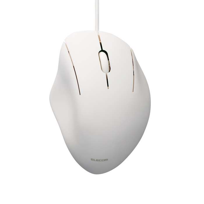 【代引不可】有線 USB マウス 静音 3ボタン エルゴノミクス 【 USB-Aポート搭載 パソコン Windows mac Chrome 対応 】 抗菌 Mサイズ SHELLPHA ホワイト エレコム M-SH10UBSKWH