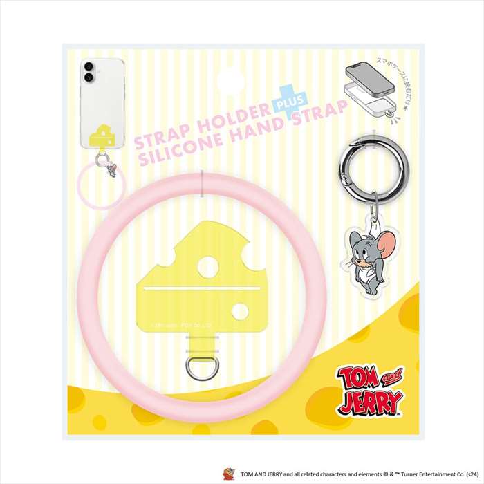 ストラップホルダー付 シリコンハンドストラップ タフィー TOM and JERRY キャラクター PGA PG-WHST03TUF