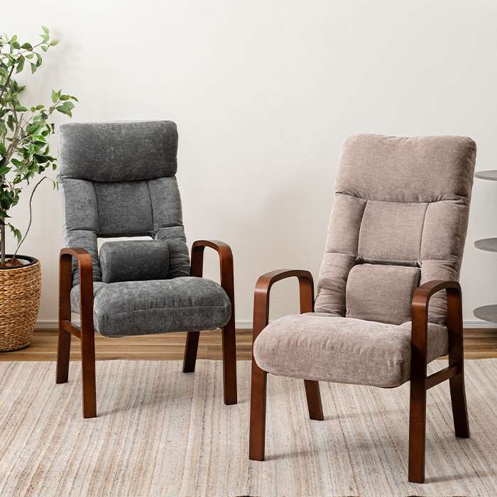 【北海道・沖縄・離島配送不可】【代引不可】腰楽高座椅子 7段階リクライニング ハイバッグ 椅子 チェ..