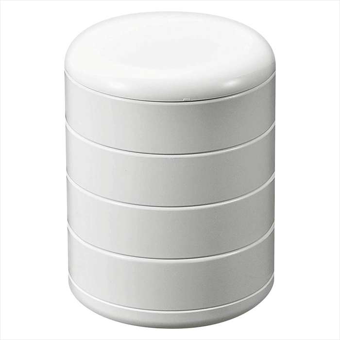 Rakuten - 4段式 回転収納BOX 白 ミラー付 アクセサリーケース 小物収納 富士パックス h1238