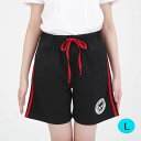バッドばつ丸 ラインジャージハーフパンツ (BK) Lサイズ レディースサイズ サザック SAN-1929L_BK