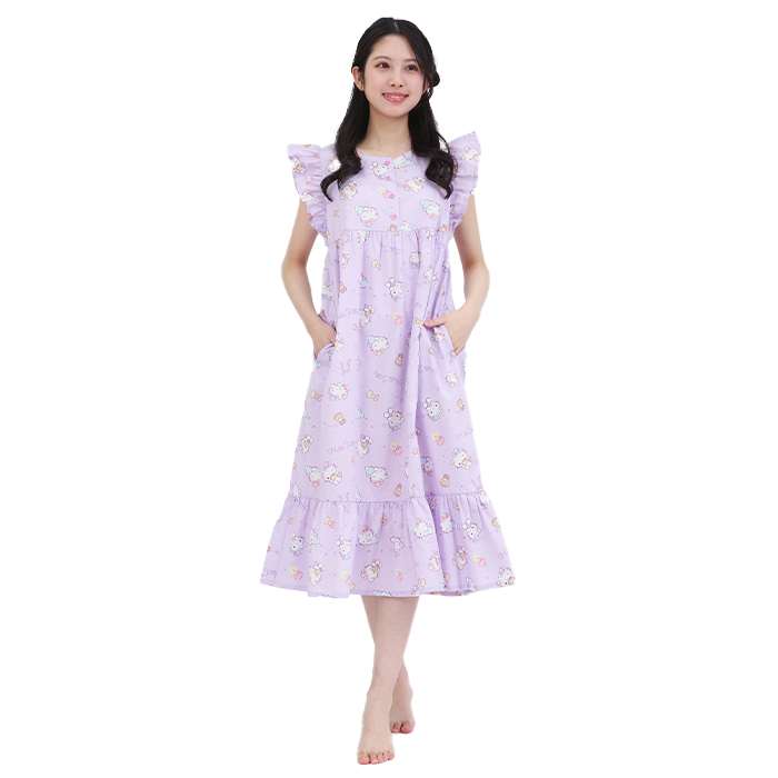 ねむねむハローキティ ブロードワンピース (PP) M〜Lサイズ レディースサイズ サザック SAN-1946ML_PP