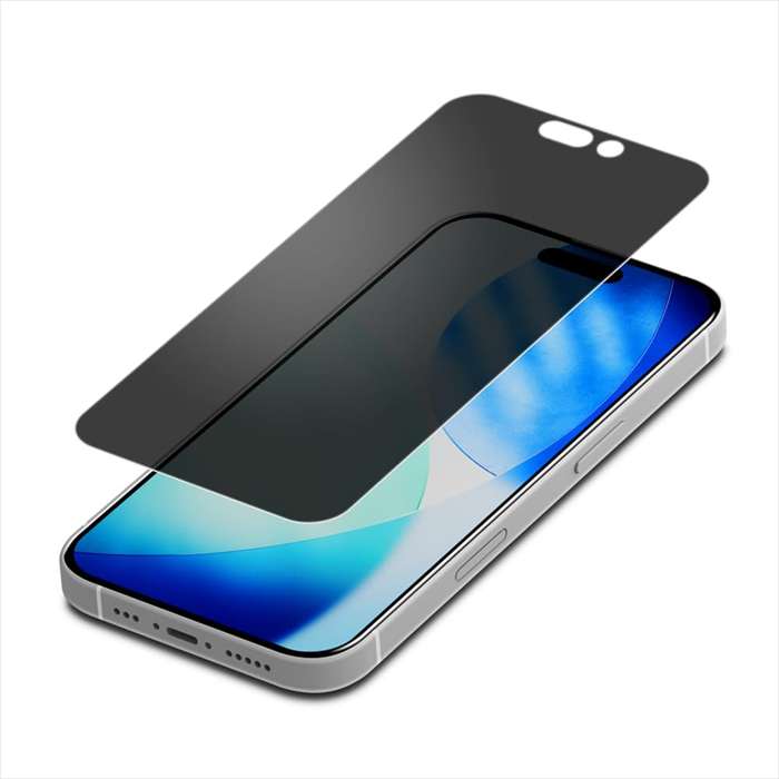 iPhone17/17Pro/16 Pro用 液晶全画面保護ガラス 衝撃吸収 180°のぞき見防止 PGA PG-25AGL15SPM