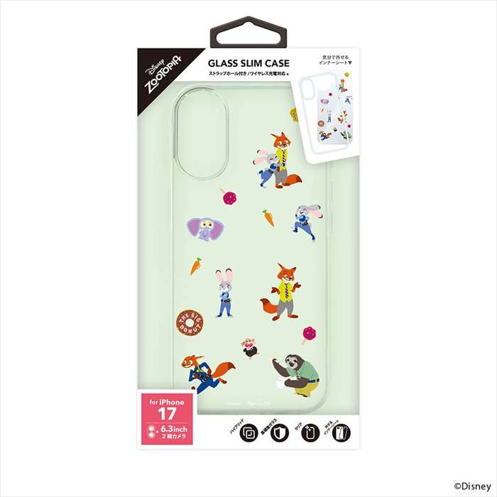 iPhone 17用 ガラススリムケース ズートピア PGA PG-D25AGT03ZTP