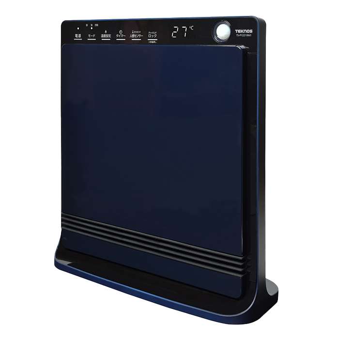 パネル型 セラミックファンヒーター ネイビー 1200W 人感センサー付 TEKNOS TS-P1223(NV)