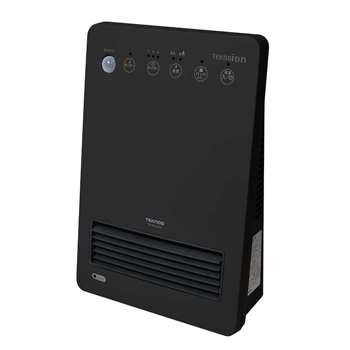 人感センサー付き セラミックファンヒーター 1200W ブラック テクノイオン TEKNOS TSI-M2204K