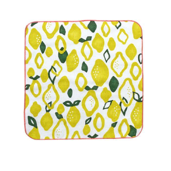 ミニタオル タオル ハンカチ HELLO BEAR タオルハンカチ ガーゼ＆パイル 25x25cm かわいい おしゃれ 日本製 小さめ 【レモン】 現代百貨 A293LE