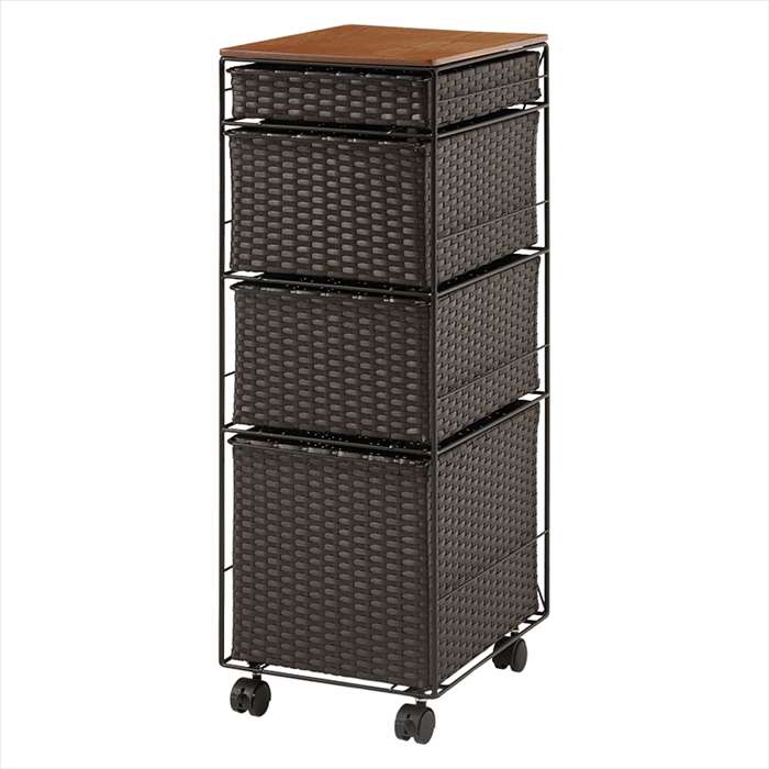 【北海道・沖縄・離島配送不可】【代引不可】ランドリーチェスト ダークブラウン HAGIHARA RAN-2465DBR