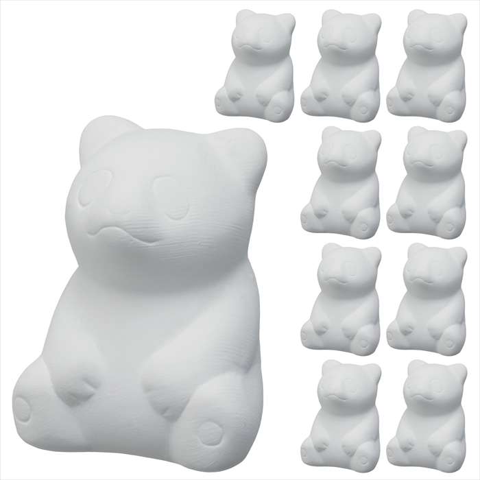 おえかき陶器どうぶつ パンダ 10個セット 陶器製 色付け 絵付け ハンドメイド おみくじ工房 58894