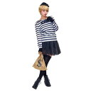 ギャングレディ 囚人服 ボーダー コスプレ コスチューム 衣装 ハロウィン 変装 仮装 レディース ジグ 3932(3)
