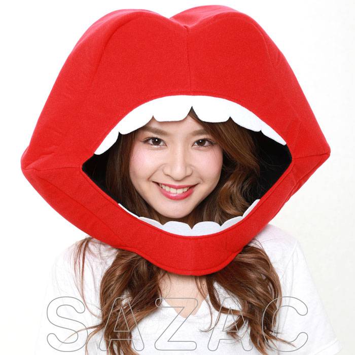 着ぐるみキャップ 口 くち 唇 着ぐるみキャップ 帽子 かぶりもの コスプレ コスチューム 衣装 仮装 変..