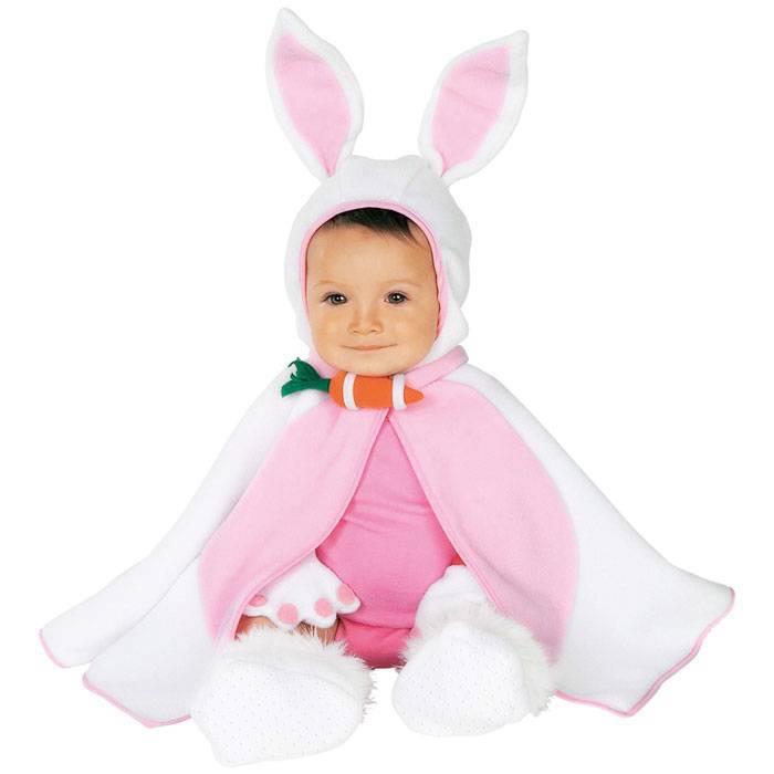 LIL BUNNY バニー うさぎ フード付きケープ 3点セット ベビーサイズ 子供 ハロウィン コスチューム コスプレ 衣装 RUBIES JAPAN 11742