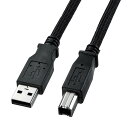 ナイロンメッシュ USB2.0 ケーブル 1.5m データ転送 コード 配線 周辺機器 ブラック サンワサプライ KU20-NM15K(2)
