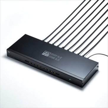 HDMI分配器 8分配 HDR対応 4K/60Hz 高輝度 高画質 高音質 EU RoHS指令対応製品 ブラック サンワサプライ VGA-HDRSP8