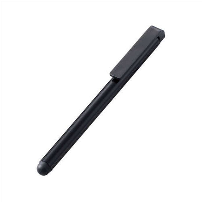 【代引不可】シリコンタッチペン ボトムモデル 12本セット クリップ付 スマートフォン タブレット ブラック エレコム P-TP01BK/12