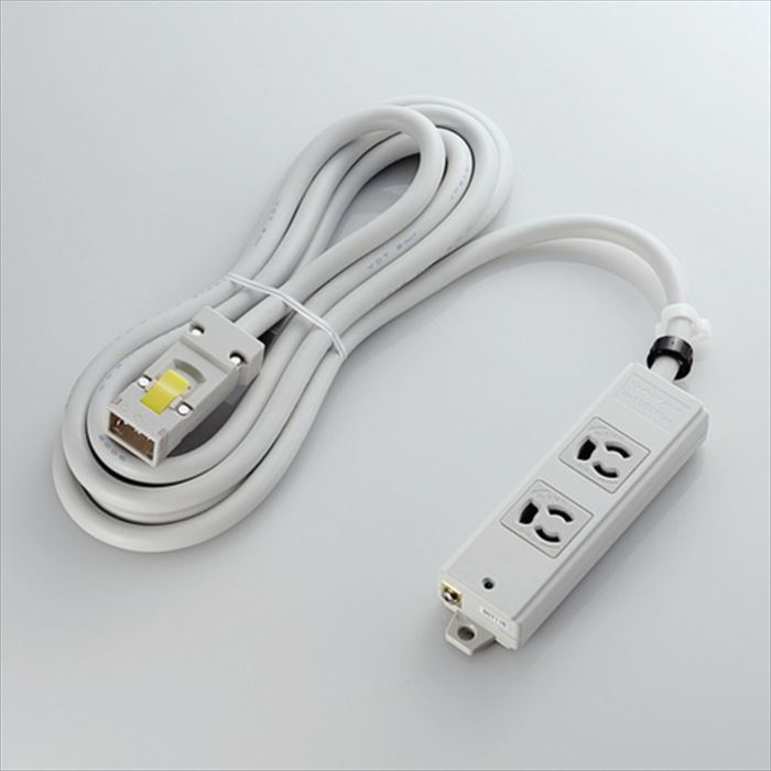 【代引不可】PCタップ 電源タップ ハーネス仕様 工事用タップ 3m 3P式 2個口 コンセント EU RoHS指令準拠 エレコム T-WHRM3230LG/RS