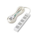 【代引不可】電源タップ 3ピンプラグ対応 4個口 3.0m スイッチマグネットシャッタータップ ほこり防止シャッター付 ホワイト エレコム T-T09-3430WH/RS(2)
