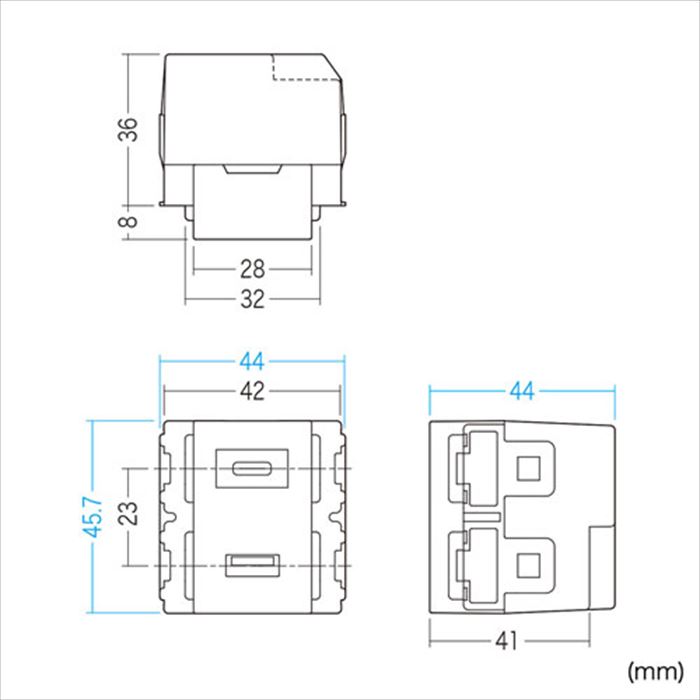 【代引不可】埋込USB給電用コンセント 2ポート TYPEC搭載 コンセント 5V 2.4A 高出力 急速充電 家庭 施設 オフィス ホワイト サンワサプライ TAP-KJUSB1C1W