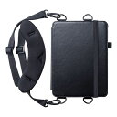 【代引不可】iPad Air 10.9インチ/iPad Pro 11インチ ショルダーベルトケース スタンド機能 ハンドベルト ペンホルダー ブラック サンワサプライ PDA-IPAD1712BK