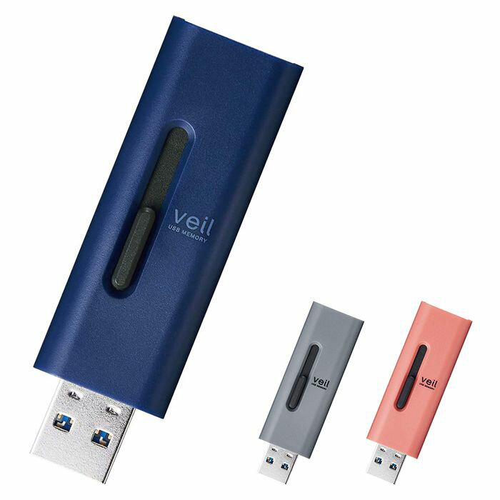【代引不可】USBメモリ スライド式 USB3.2(Gen1)メモリ 32GB 90MB/s 超高速データ転送 ストラップホール付 エレコム MF-SLU3032G