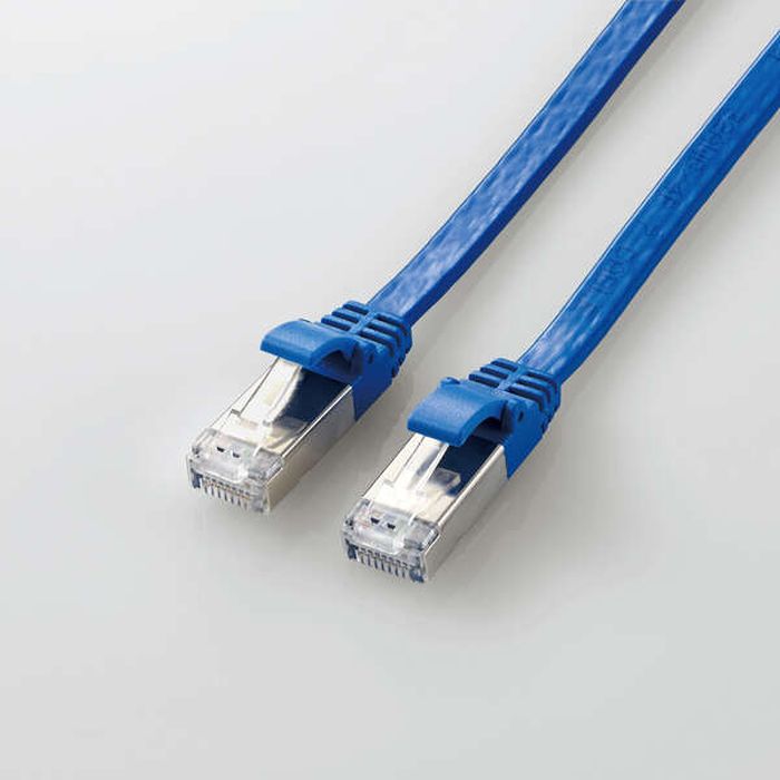 Rakuten - 【代引不可】Cat7 LANケーブル 3m 10GBASE-T対応 超高速 データ転送 フラットケーブル 二重シールド構造 ブルー エレコム LD-TWSF/BU3
