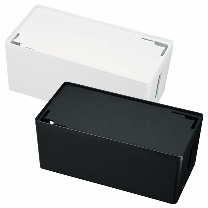 【代引不可】ケーブル&タップ収納ボックス Mサイズ 配線 スッキリ 収納 家庭 オフィス コンパクト 便利..