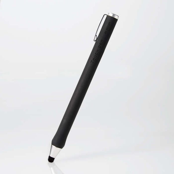 ボールペン型タッチペン 丸軸10mm 太め 持ちやすい ミドル重心設計 スマホ タブレット ブラック エレコム P-TPBPENBK