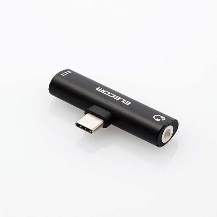 【代引不可】USB Type-C対応 音声変換アダプター USB PD対応 PC タブレット スマホ 充電 音楽 通話 コンパクト 便利 ブラック エレコム MPA-C35PDBK