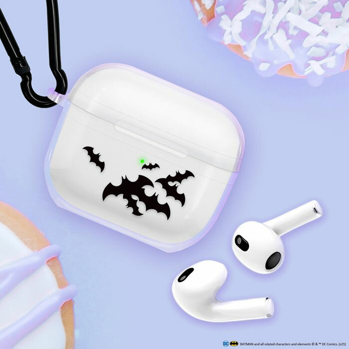 AirPods 第3世代 バットマン ソフトケース 抗菌加工 カラビナ付 TPU ワイヤレス充...