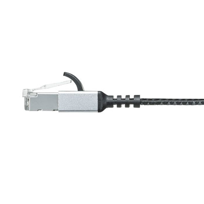 LANケーブル CAT6A 2m メッシュ フラットタイプ 10Gビットイーサネット対応 超高速 モールド加工 ツメ折れ防止カバー付 ブラック&グレー サンワサプライ KB-FL6AME-02BK