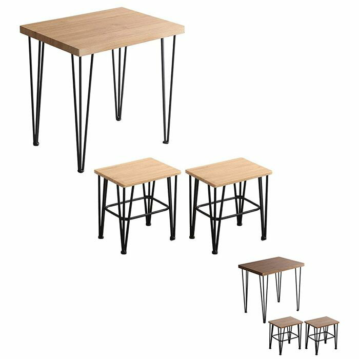 【北海道・沖縄・離島配送不可】【代引不可】ヴィンテージダイニング3点セット Umbure-ウンビュレ- テーブル×1＋チェア×2 カフェ風スタイル おしゃれ コンパクト ホームテイスト VDS-3