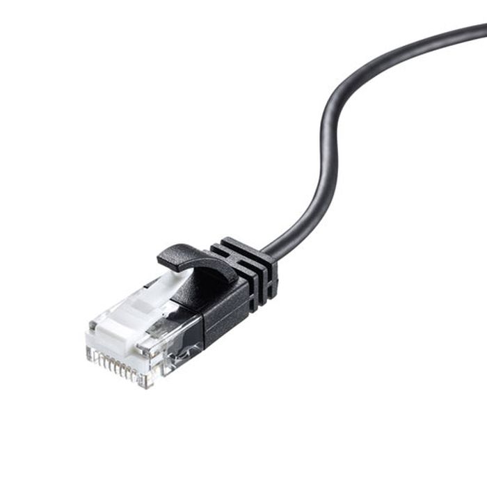 【代引不可】LANケーブル CAT6A 10Giga対応 超極細 10m 高速伝送 三重構造 ツメ折れ防止コネクタ ツメ折れ防止カバー サンワサプライ KB-SL6A-10