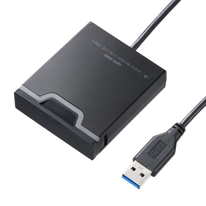【代引不可】カードリーダー USB3.2 Gen1 SDカードリーダー ゴムカバー付 1スロット搭載 バスパワー対..