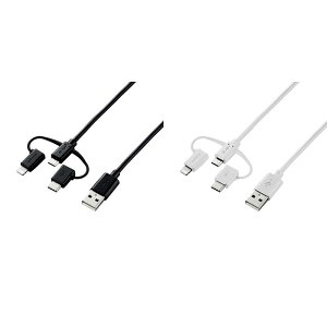 Բġۥޡȥե USB֥ 0.3m 3in1֥ microUSB+Type-C+Lightning  ǡž 쥳 MPA-AMBLCAD03