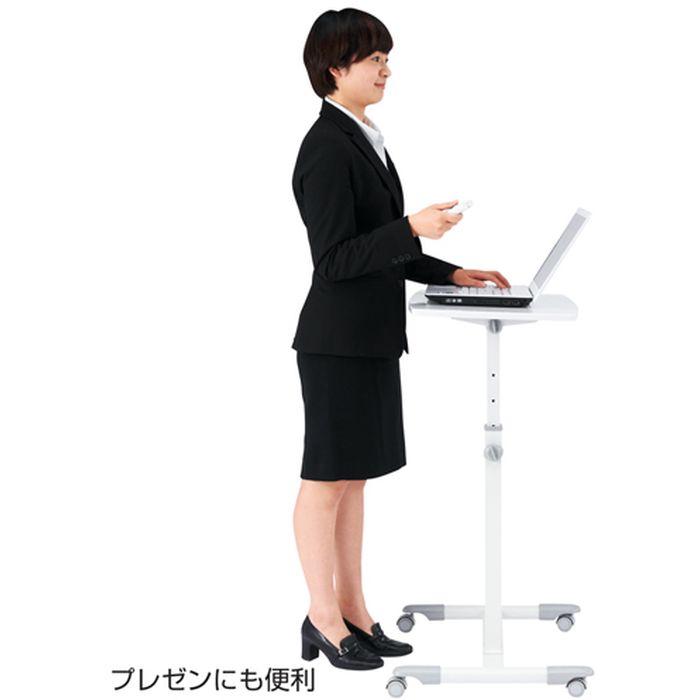 【沖縄・離島配送不可】【代引不可】用途に応じて使い方をアレンジできるコンパクトミニデスク 使用に合わせて高さ可変可能 W600mm ノートパソコンデスク(白) サンワサプライ NPC-13W [2]