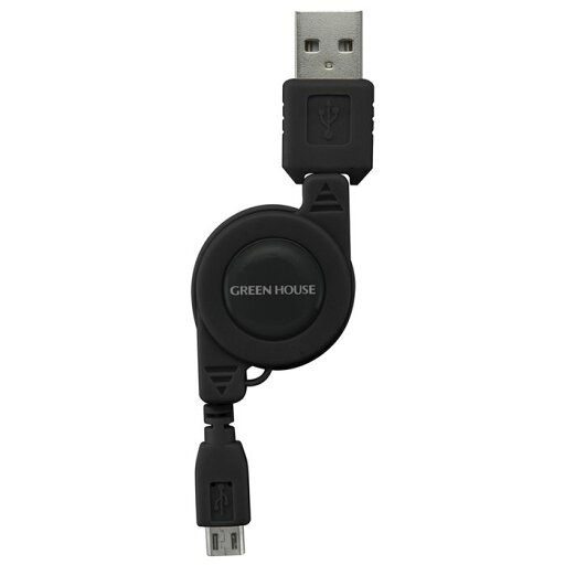 【アウトレット(保証なし)】スマートフォン用巻き取り式microUSB充電ケーブル(USB Aタイプ - microUSB) ブラック グリーンハウス GH-UCRMB-BK 【アウトレット(保証なし)】スマートフォン用巻き取り式microUSB充電ケーブル(USB Aタイプ - microUSB) ブラック グリーンハウス GH-UCRMB-BK