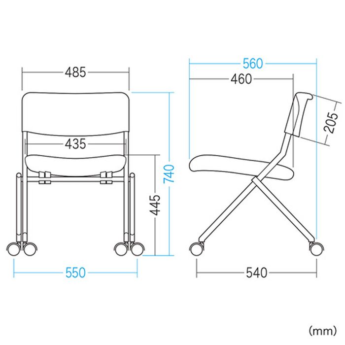 【北海道・沖縄・離島配送不可】【代引不可】ミーティングチェア ブラック 収納可能なミーティングネスティングチェア サンワサプライ SNC-ST6BK