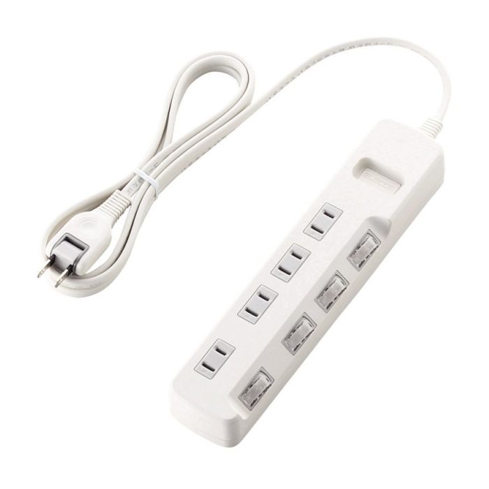 【代引不可】個別スイッチ付 省エネタップ 4個口 180°スイングプラグ 2m エレコム T-E5A-2420WH