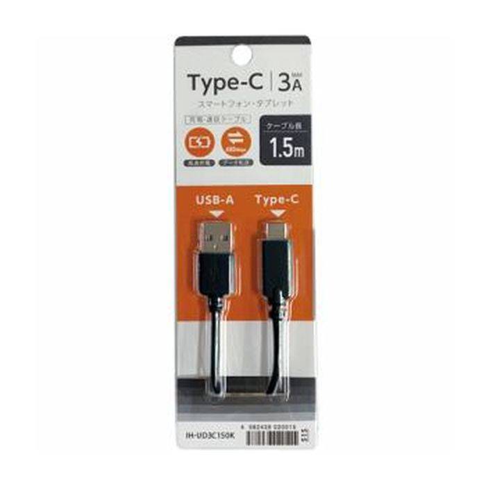 Type-C ^CvC P[u ʐM[dP[u AtoC USB2.0 3A 150cm 1.5m ubN IY} IH-UD3C150K