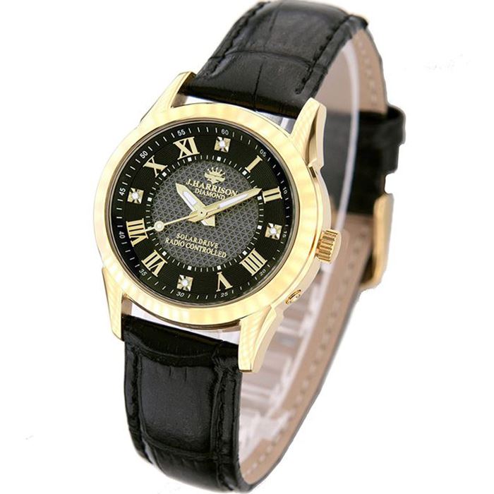 【沖縄・離島配送不可】ジョンハリソン 腕時計 ウォッチ 11石天然ダイヤモンド付 ソーラー電波 高級 ブランド レディース J.HARRISON JH-085LGB