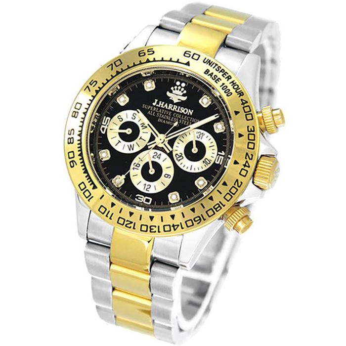 SWATCH - 【沖縄・離島配送不可】ジョンハリソン 腕時計 ウォッチ 8石天然ダイヤモンド付 自動巻&手巻 高級 ブランド メンズ J.HARRISON JH-014DG