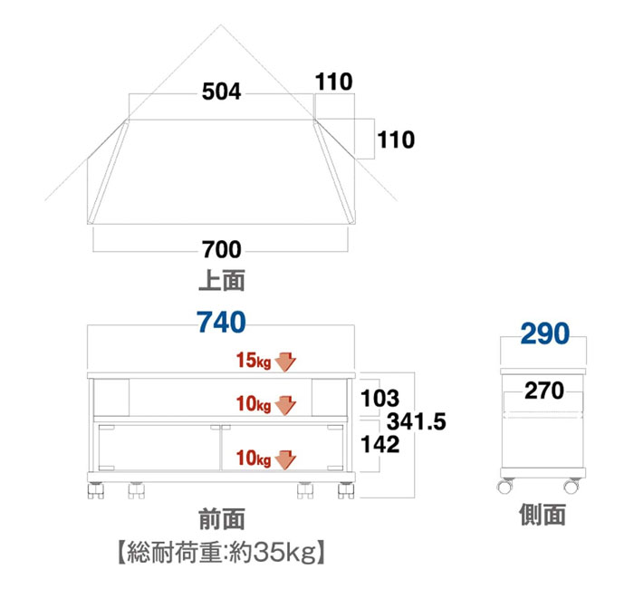 テレビ台 ～32V型対応 KAD series ハーフオープン ブラック 木目 テレビラック TV台 TVラック AVラック Swing AS-KAD740-B [3]