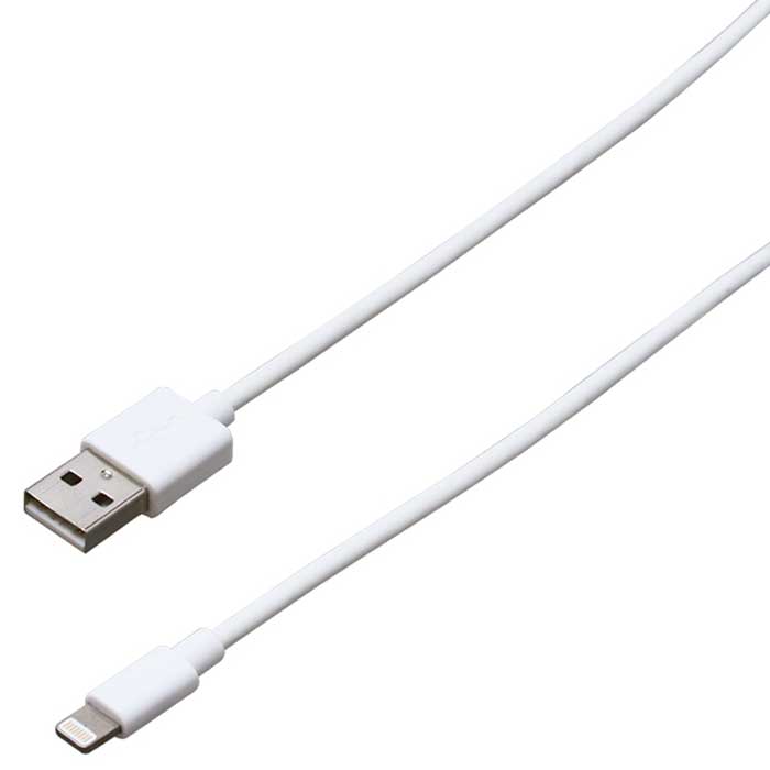 USBケーブル Lightning ライトニング ケーブル iPhone アイフォン 2.4A MFi認証品 充電 通信 データ通信 2m 200cm ホワイト バウト BUSL200WHL