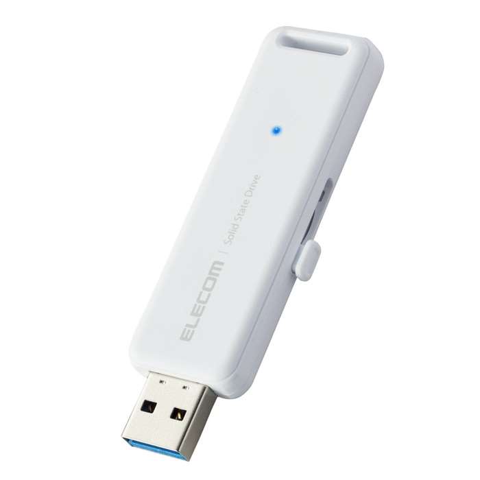 【沖縄・離島配送不可】【代引不可】SSD 外付け 500GB USB3.2 Gen2 高速 耐衝撃 ホワイト エレコム ESD-EMB0500GWH